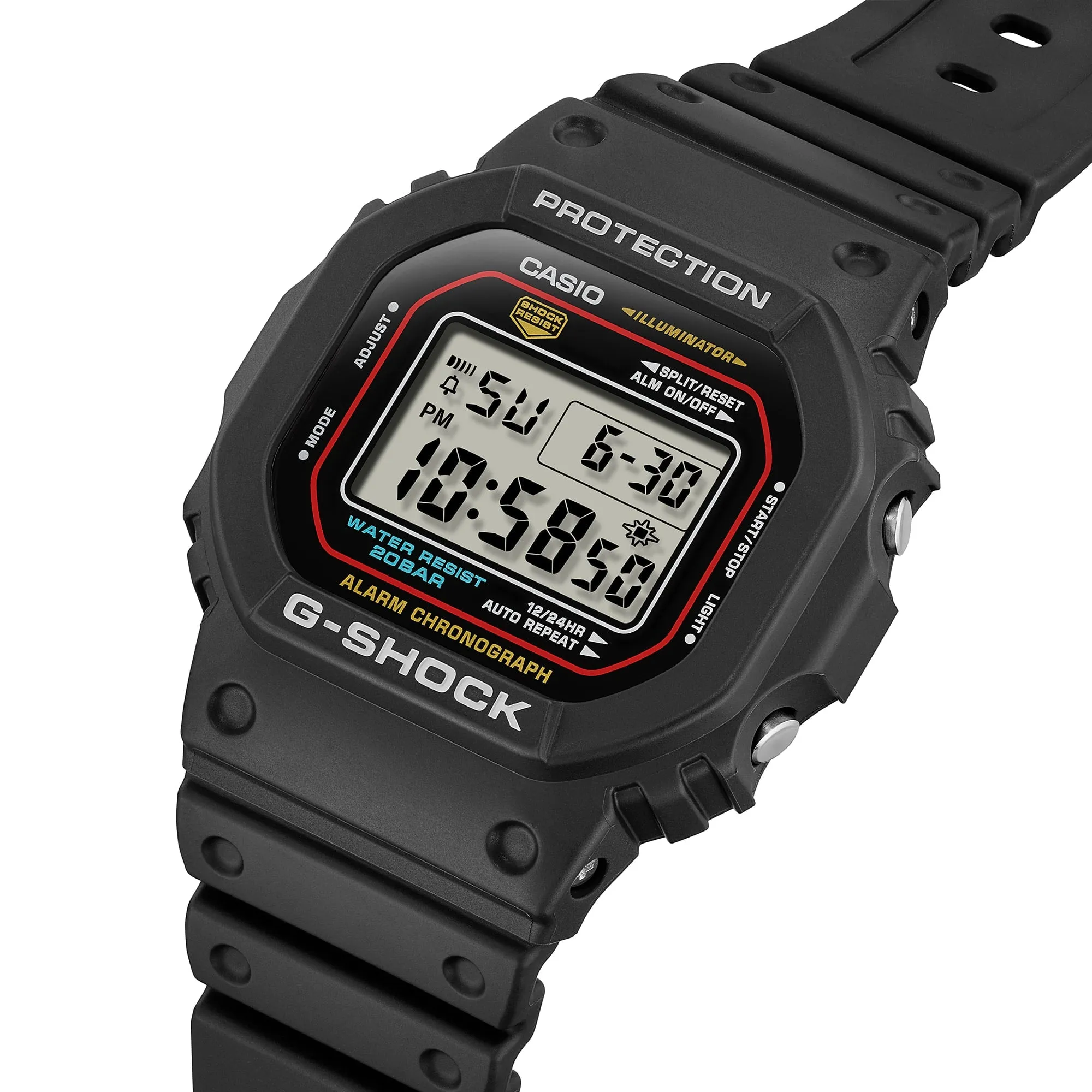 CASIO G-SHOCK DW-5600RL-1DR DIGITAL BLACK AND RED WATCH