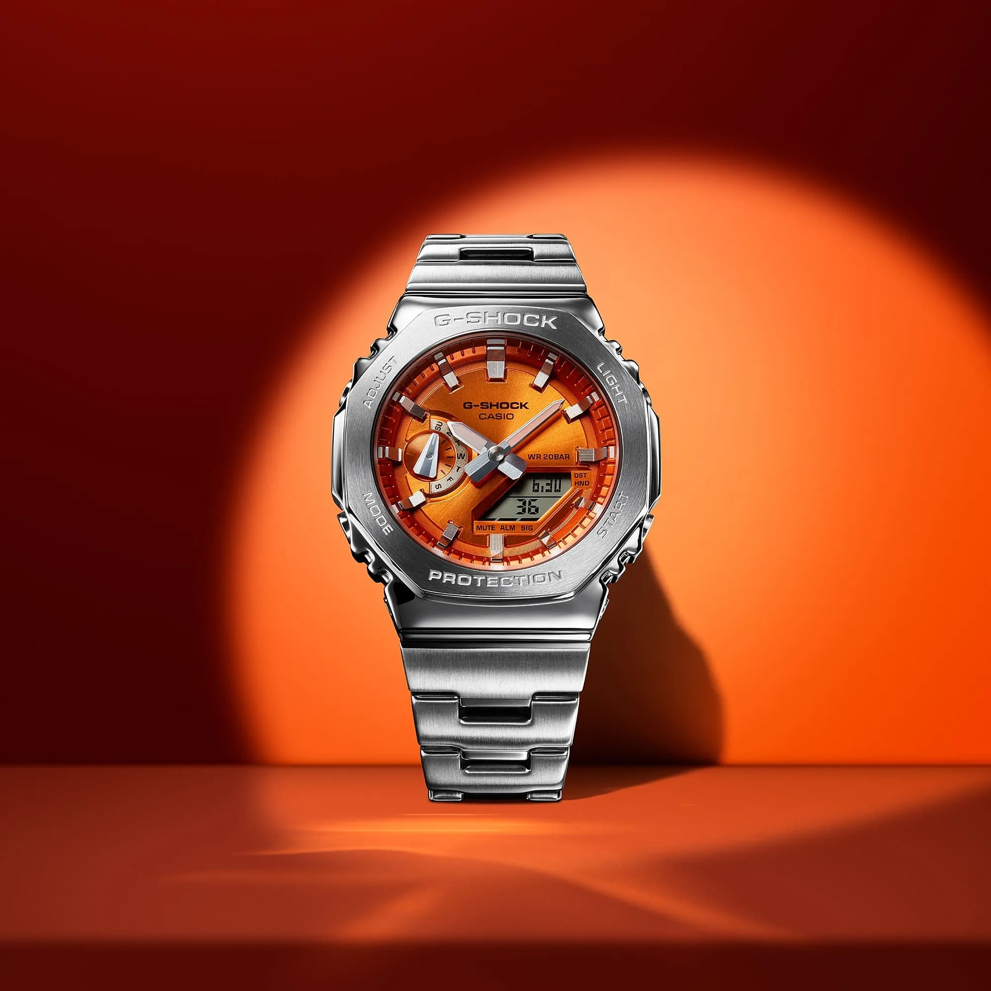 Casio G-Shock G-Steel Orange Dial Watch GM-2110D-4ADR