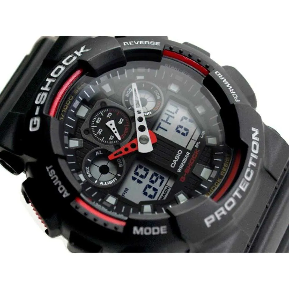 CASIO G-SHOCK GA-100-1A4DR DIGITAL QUARTZ BLACK RESIN MEN'S WATCH