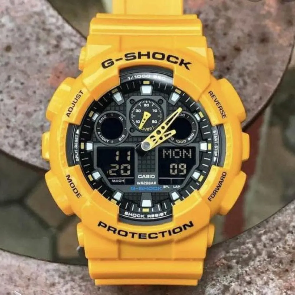 CASIO G-SHOCK GA-100A-9ADR-P ANALOG-DIGITAL MEN'S WATCH
