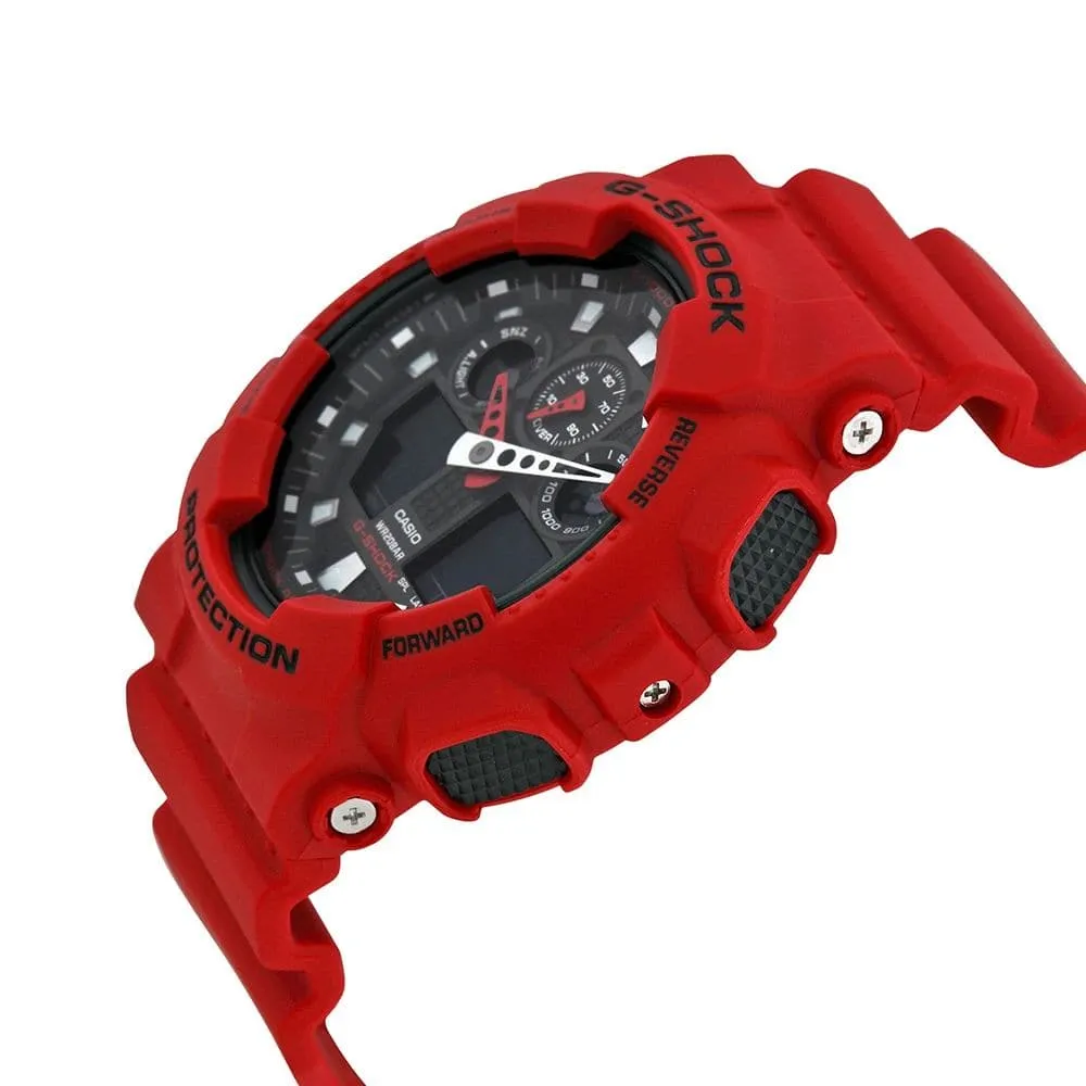 CASIO G-SHOCK GA-100B-4ADR-P DIGITAL RED RESIN UNISEX WATCH