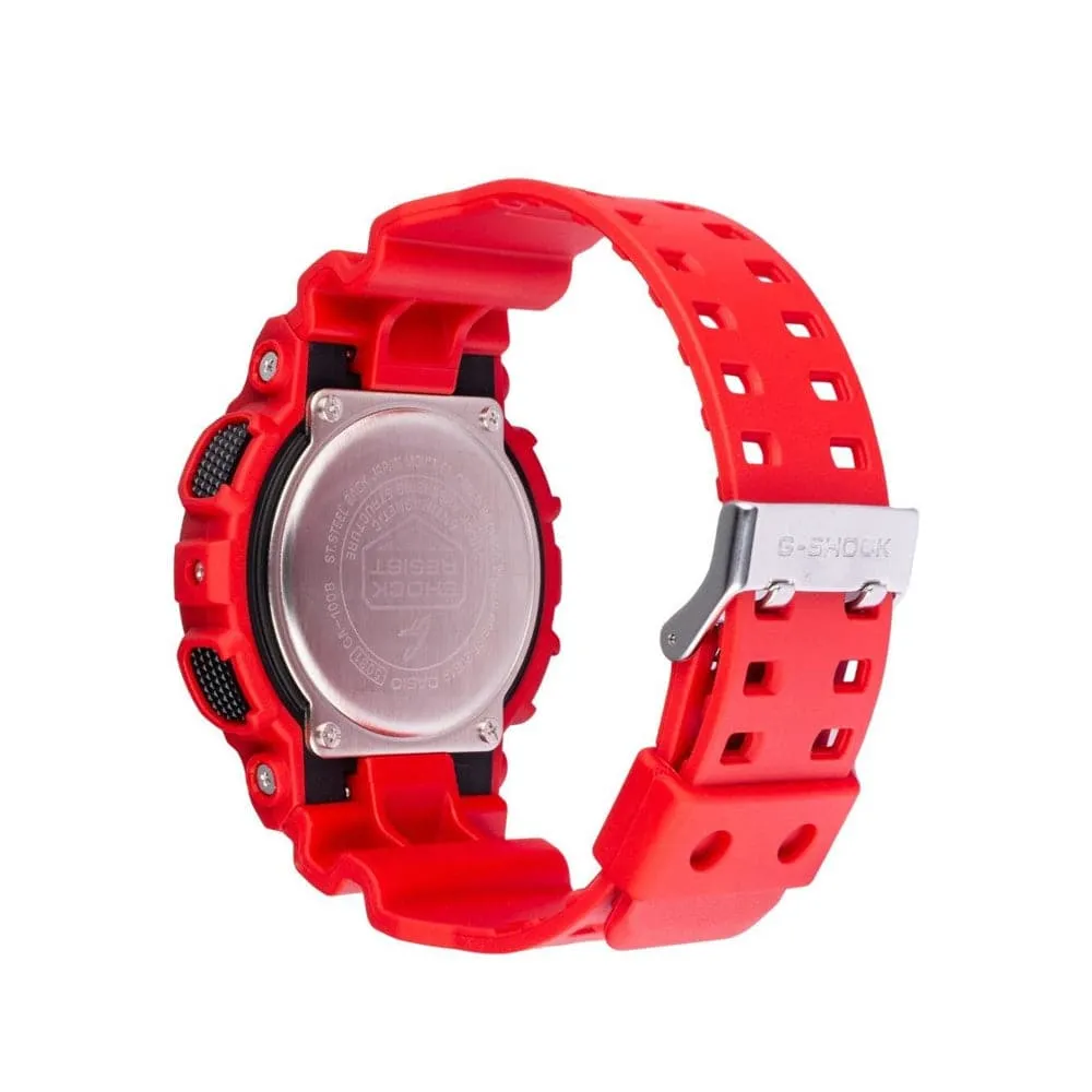 CASIO G-SHOCK GA-100B-4ADR-P DIGITAL RED RESIN UNISEX WATCH