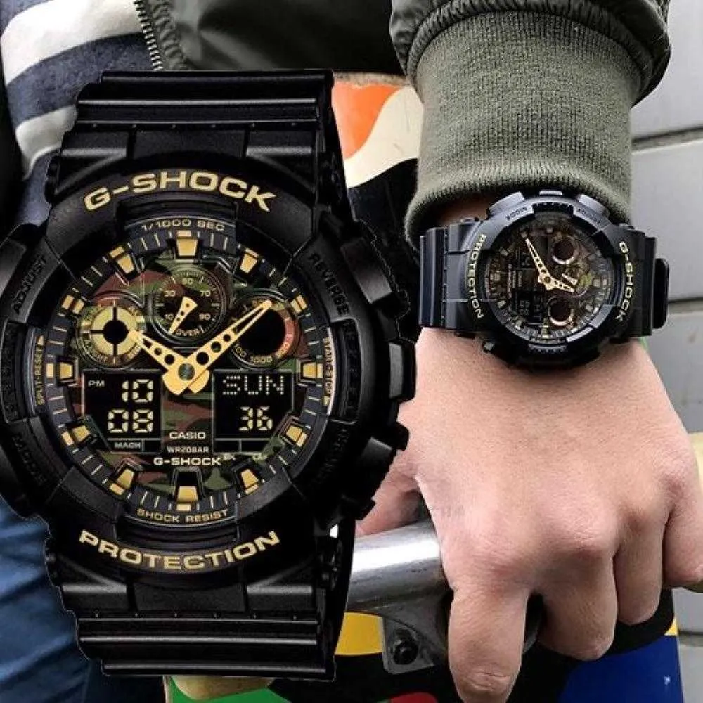 CASIO G-SHOCK GA-100CF-1A9DR DIGITAL QUARTZ BLACK RESIN MEN'S WATCH