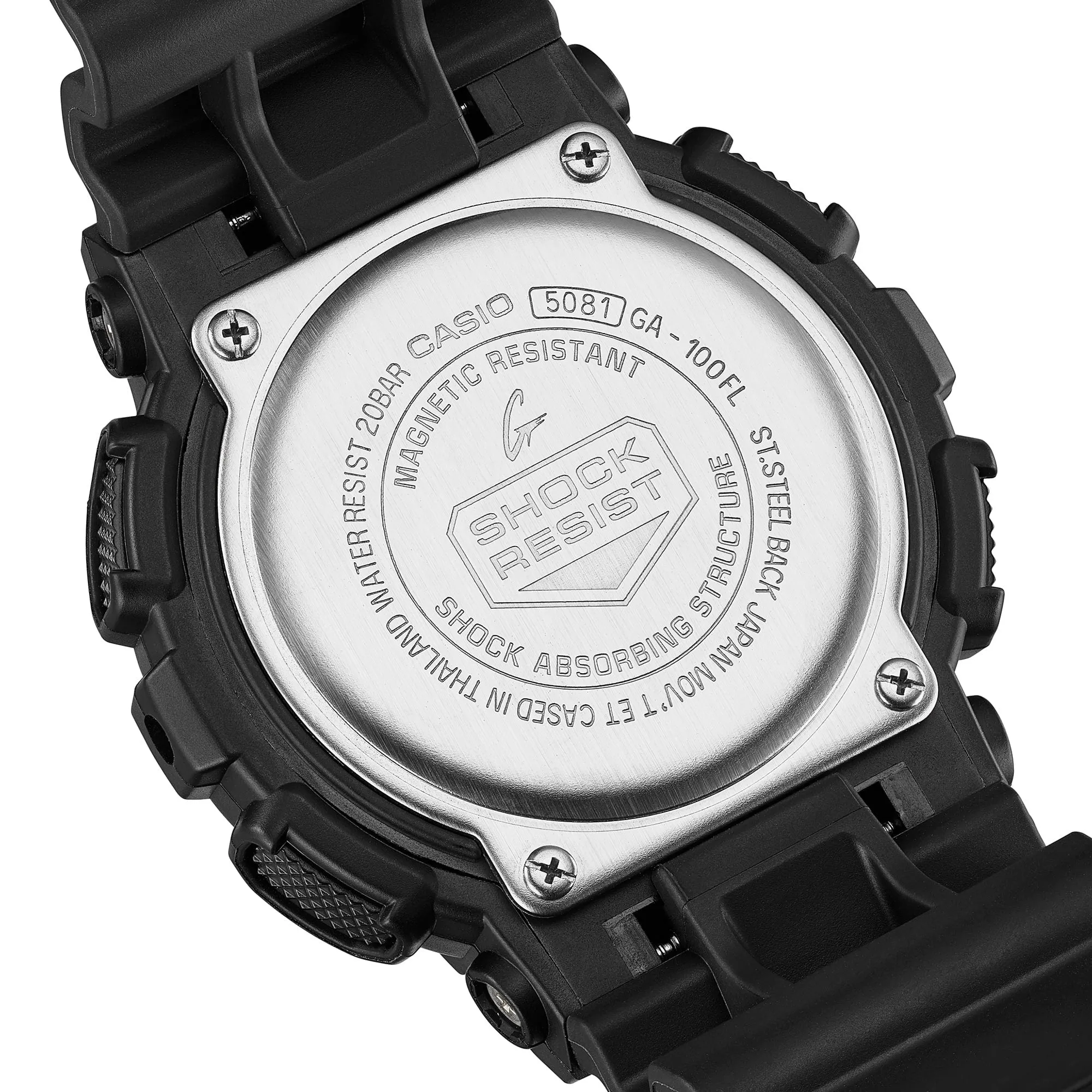 CASIO G-SHOCK GA-100FL-1ADR FIERY BLUE DIAL BLACK STRAP MEN WATCH
