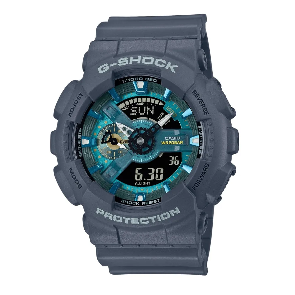 CASIO G-SHOCK GA-110AS SERIES BLUE GREEN DIAL RESIN STRAP WATCH