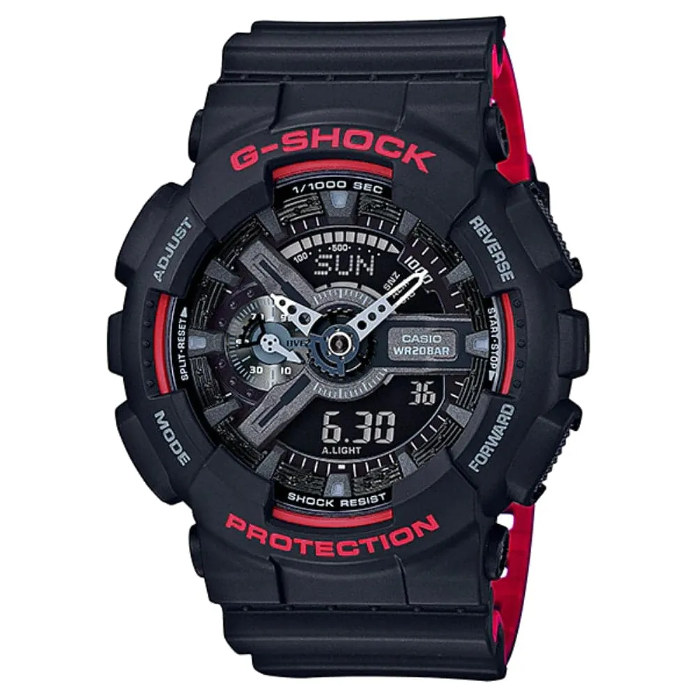 CASIO G-SHOCK GA-110HR-1ADR DIGITAL QUARTZ BLACK RESIN MEN'S WATCH