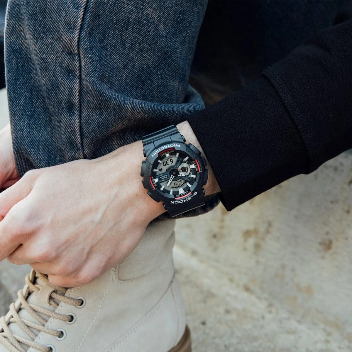CASIO G-SHOCK GA-110RL-1ADR ANALOG-DIGITAL BLACK & RED WATCH