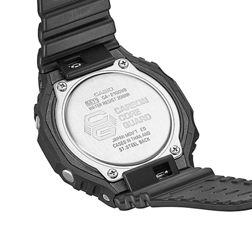 CASIO G-SHOCK GA-2100VB-1ADR BLACK RESIN STRAP MEN'S WATCH