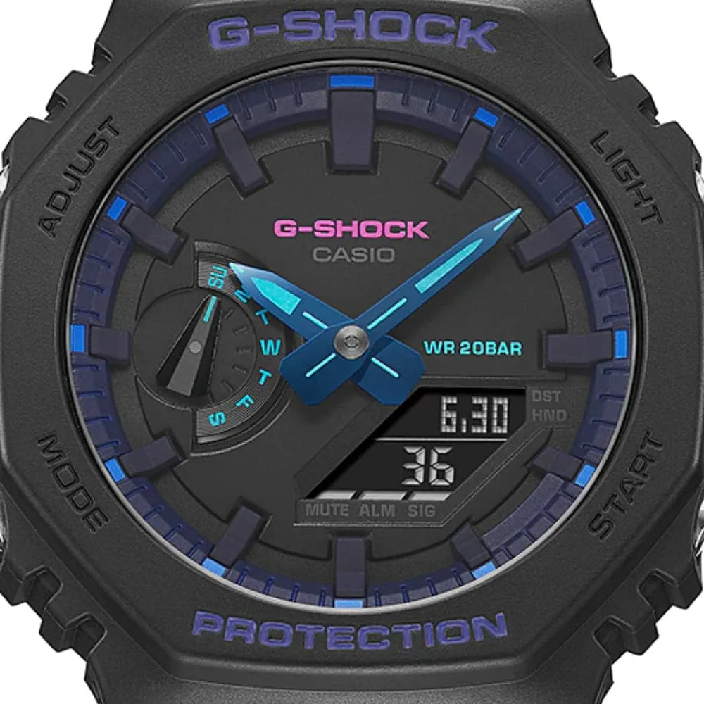 CASIO G-SHOCK GA-2100VB-1ADR BLACK RESIN STRAP MEN'S WATCH