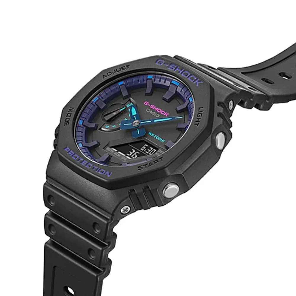 CASIO G-SHOCK GA-2100VB-1ADR BLACK RESIN STRAP MEN'S WATCH