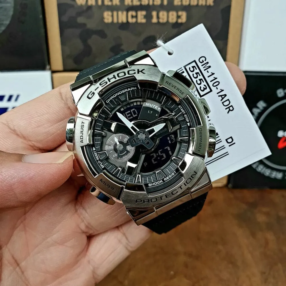 CASIO G-SHOCK GM-110-1ADF-P BLACK RESIN STRAP MEN WATCH