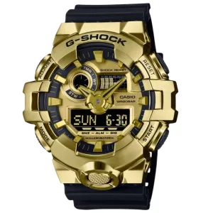 Casio G-Shock Gold Dial Black Resin Strap Men Watch GM-700G-9ADR