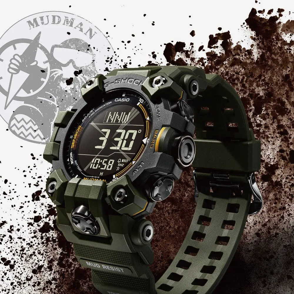 Casio G-Shock Master of G - Land Mudman Green Resin Strap Men Watch GW-9500-3DR