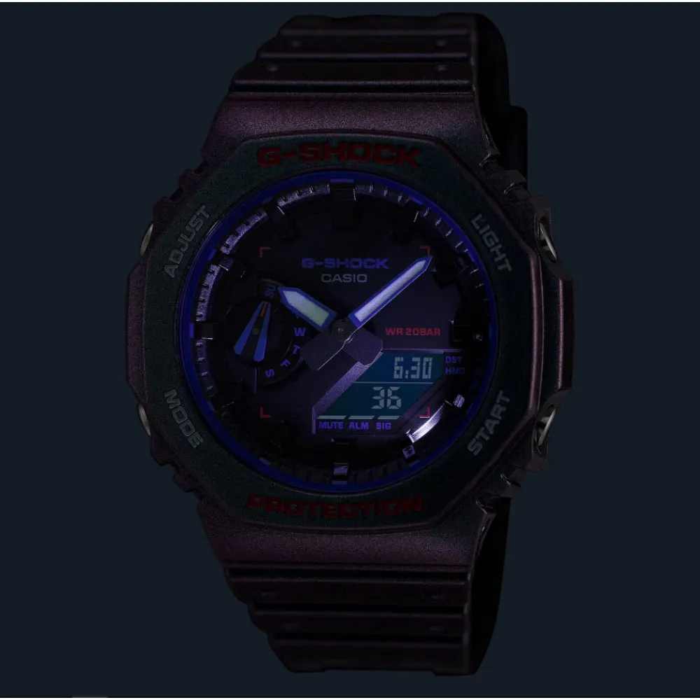 Casio G-Shock Purple Resin Strap Men Watch GA-2100AH-6ADR-P