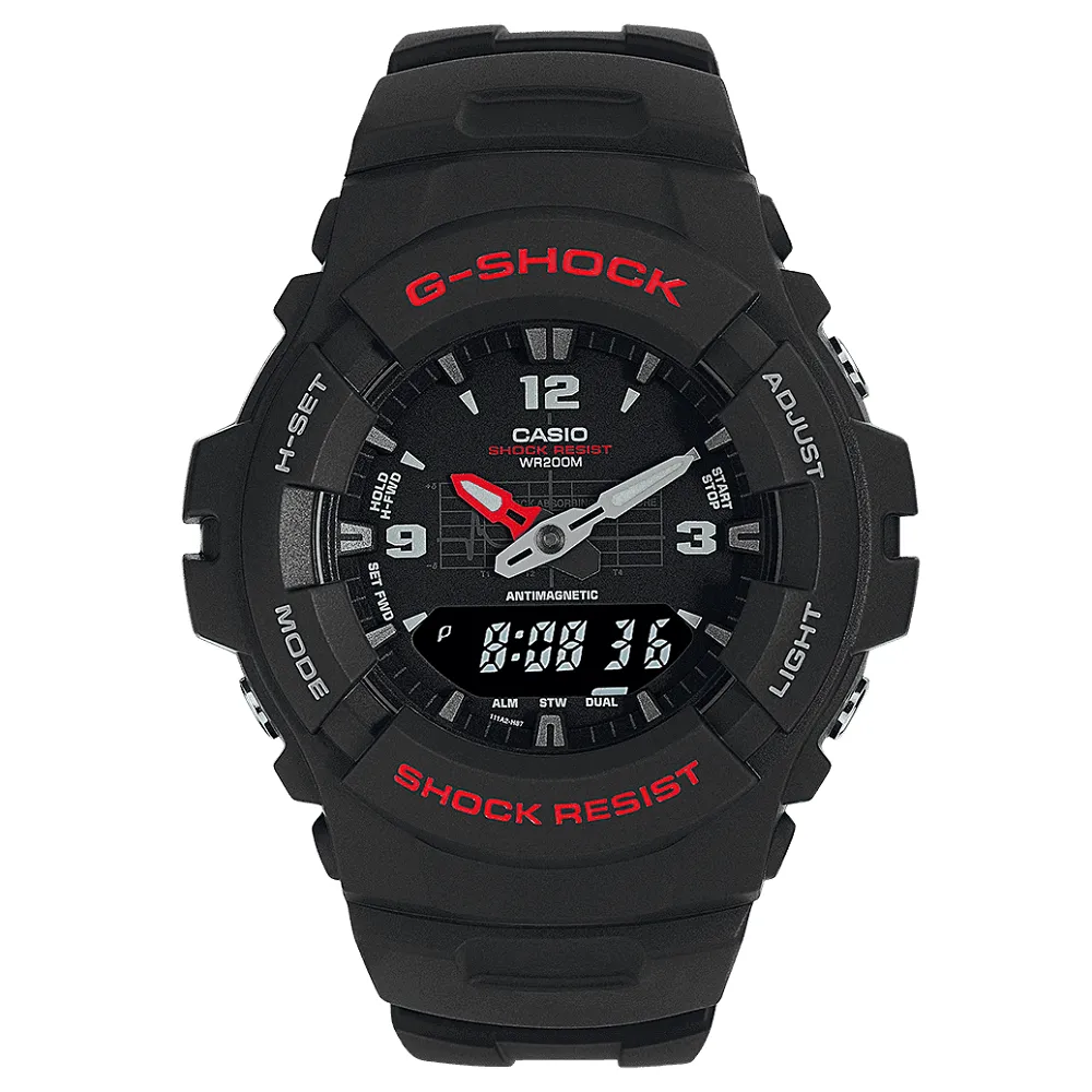 Casio G Shock Watch Classic Antimagnetic Digital Mens G-100-1BVMUR