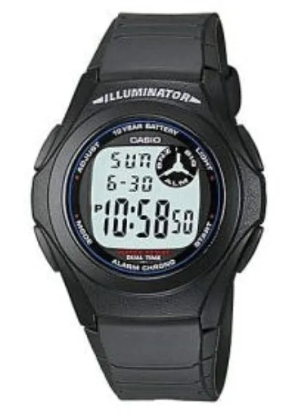 CASIO GENTS DIGITAL BLACK RESIN BAND F200W-1A
