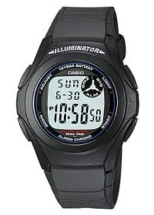 CASIO GENTS DIGITAL BLACK RESIN BAND F200W-1A