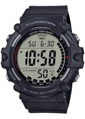 CASIO GENTS LCD HD DIGITAL BLACK RESIN BAND AE1500WH-1A