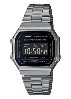 CASIO GENTS VINTAGE DIGITAL GUNMETAL GREY A168WGG-1B