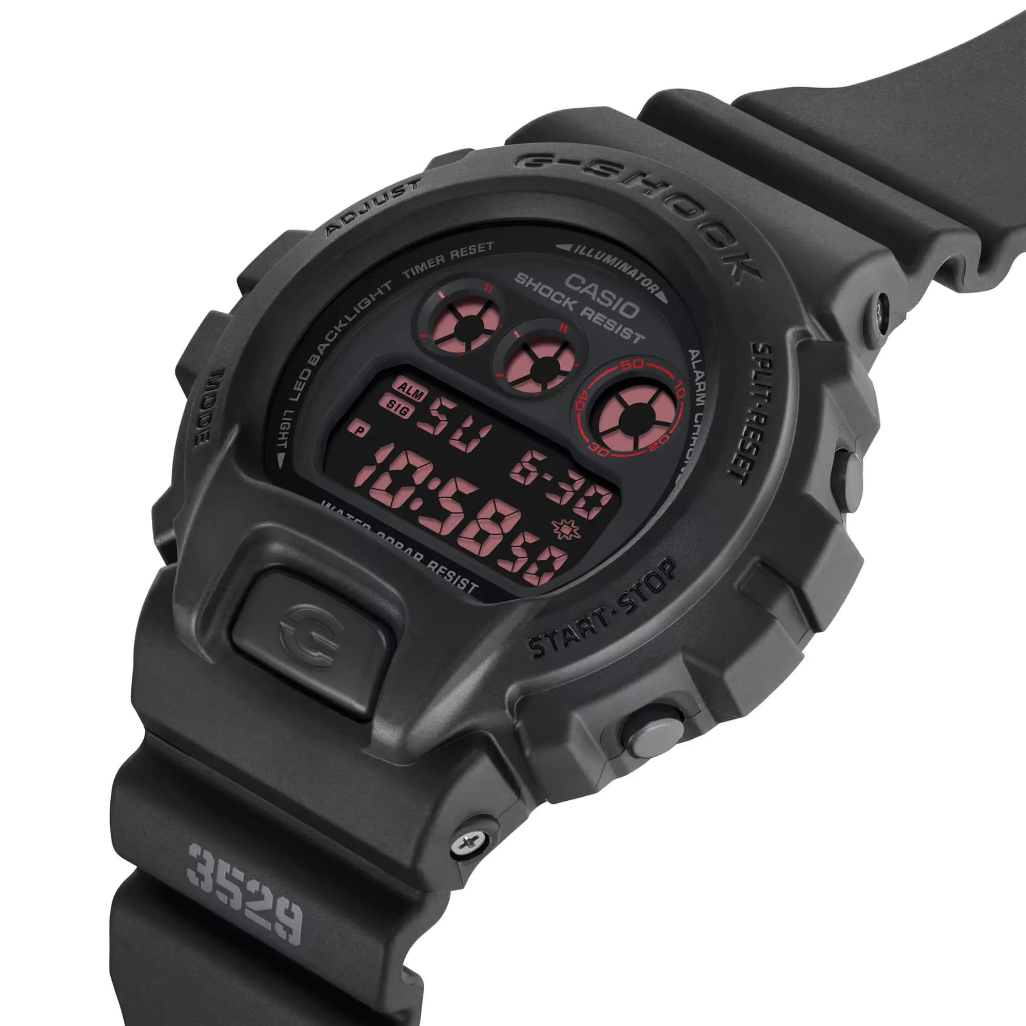 Casio Men's Alarm Watch - G-Shock Classic Dive Digital Black Dial | DW6900MS-1