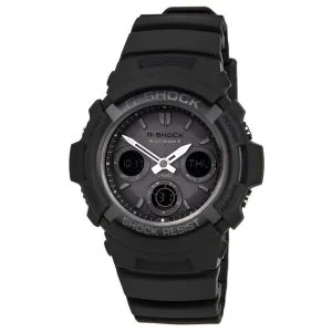 Casio Men's Ana-Digital Atomic Quartz G-Shock Black Dial Black Resin Watch | AWGM100B-1A