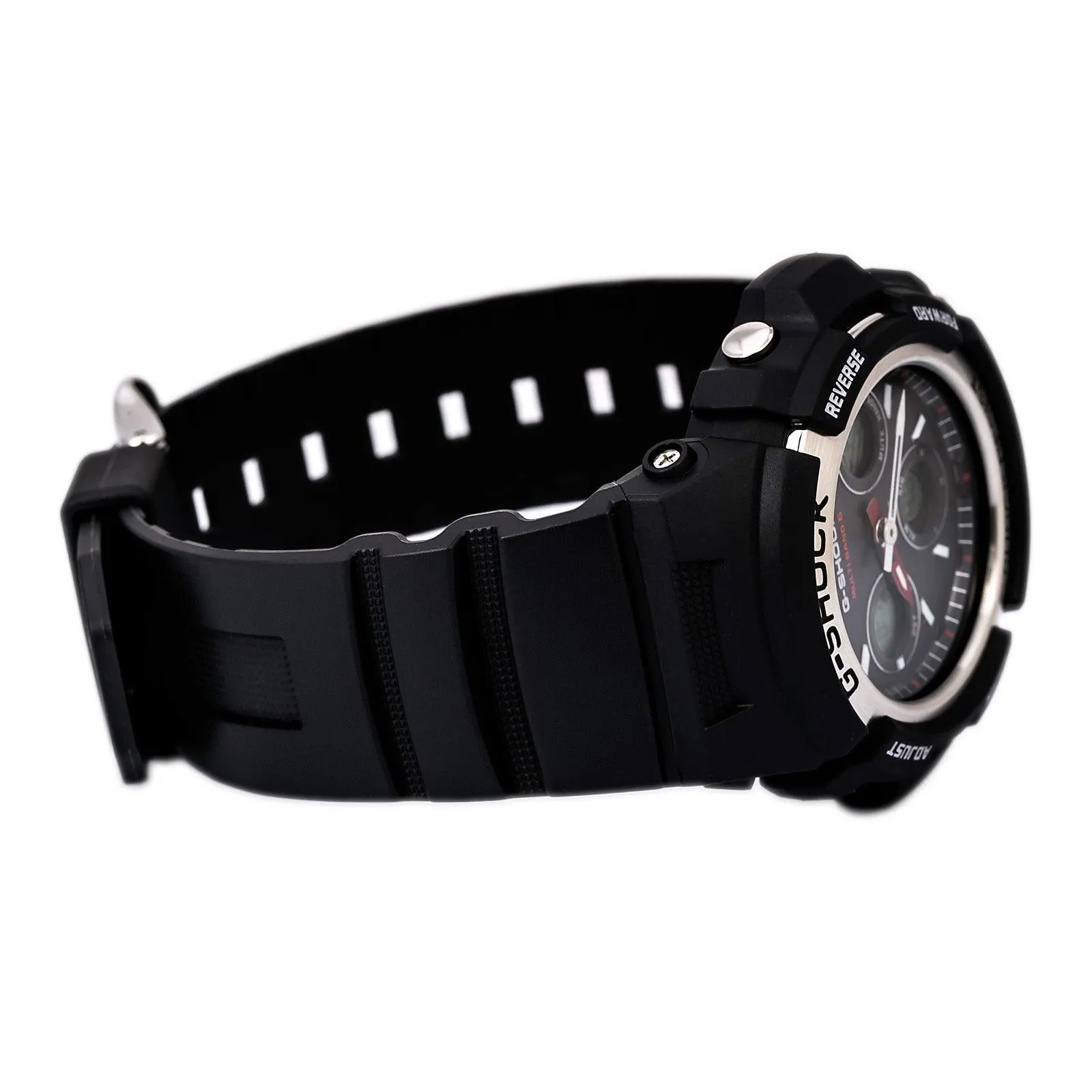 Casio Men's Atomic Watch - G-Shock Ana-Digital Black Dial Resin Strap | AWGM100-1A