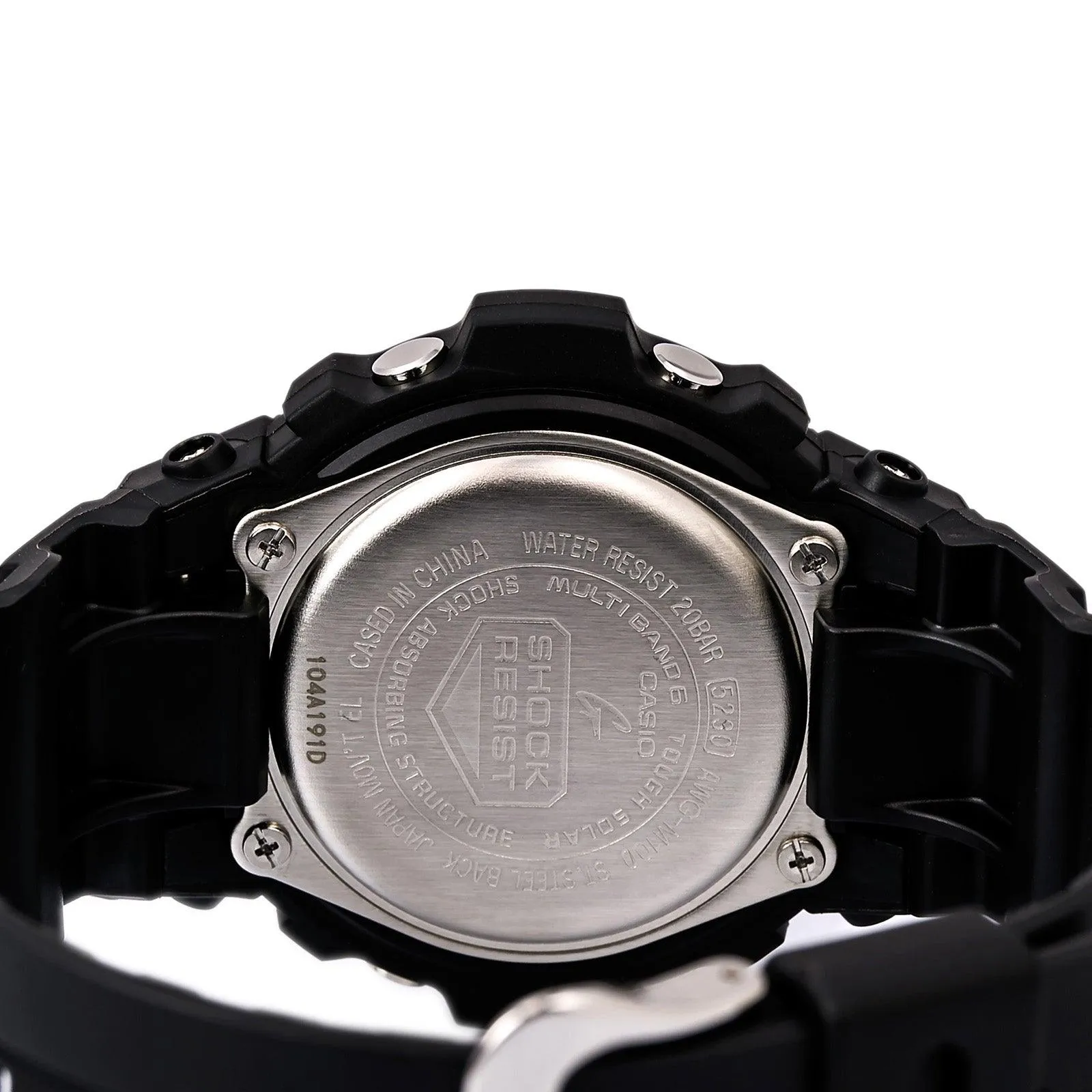 Casio Men's Atomic Watch - G-Shock Ana-Digital Black Dial Resin Strap | AWGM100-1A
