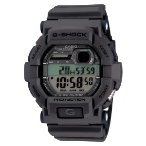 Casio Men's Digital Watch - G-Shock Vibration Alarm Grey Dial Resin Band | GD350-8