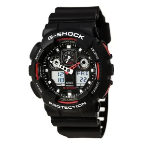 Casio Men's Dive Watch - G-Shock Anti-Magnetic Ana-Digi Dial Resin Strap | GA100-1A4