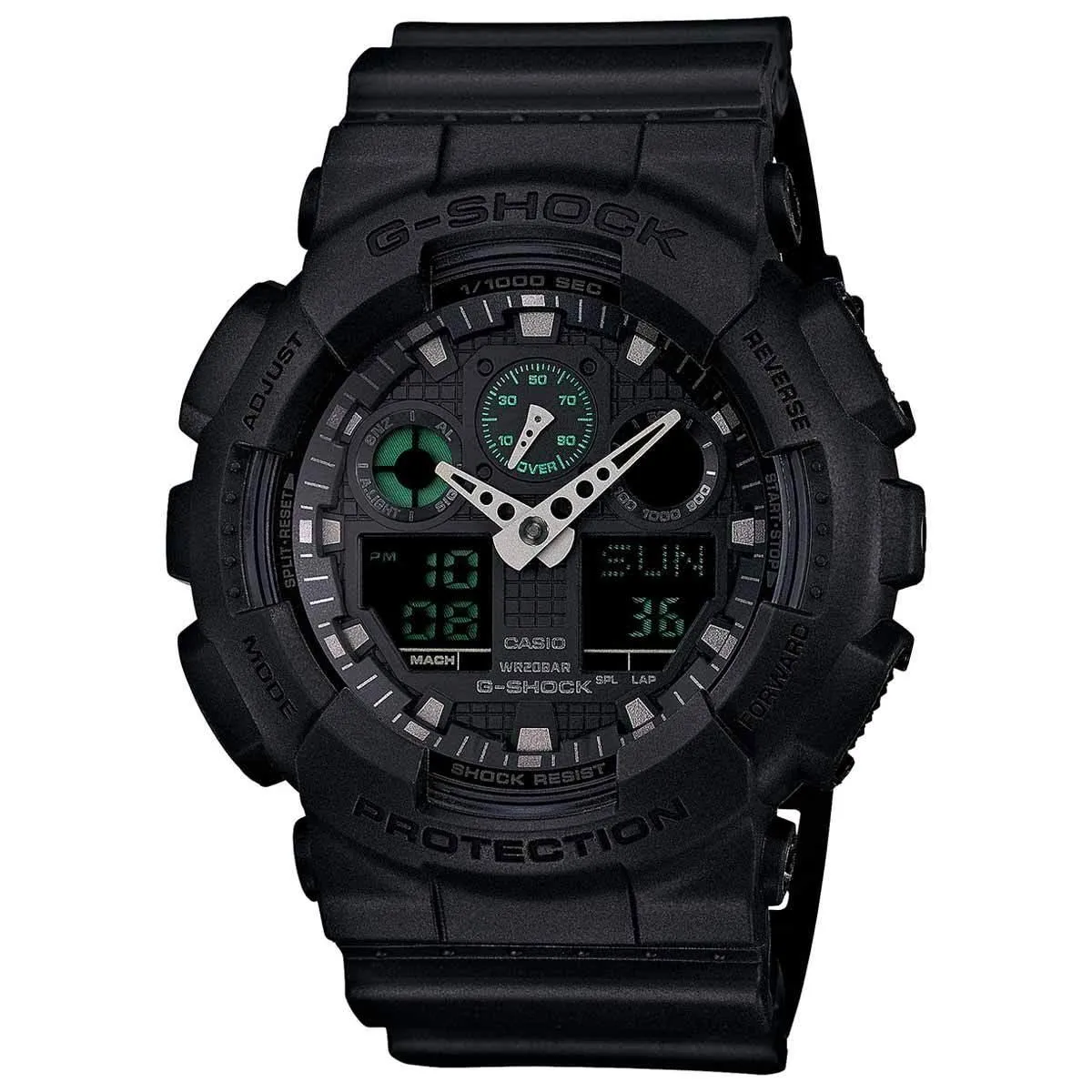Casio Men's G-Shock Quartz Black Resin Watch | GA100MB-1A