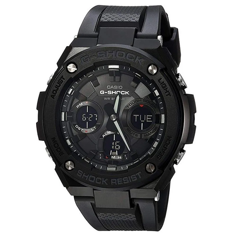 Casio Men's 'G SHOCK' Quartz Stainless Steel and Resin Black Casual Watch GSTS100G-1B
