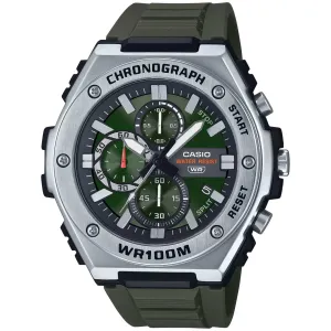 Casio Men's Watch - Chronograph Quartz Green Dial Black Resin Strap | MWA300H-3A
