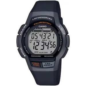 Casio Men's Watch - Dual Time Grey Digi Dial Black Resin Strap Alarm | WS-1000H-1AV