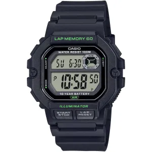 Casio Men's Watch - Dual Time Grey Digital Dial Black Resin Strap Alarm | WS-1400H-1AV