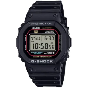 Casio Men's Watch - G-Shock Chronograph Grey Digital Dial Black Strap | DW5600RL-1