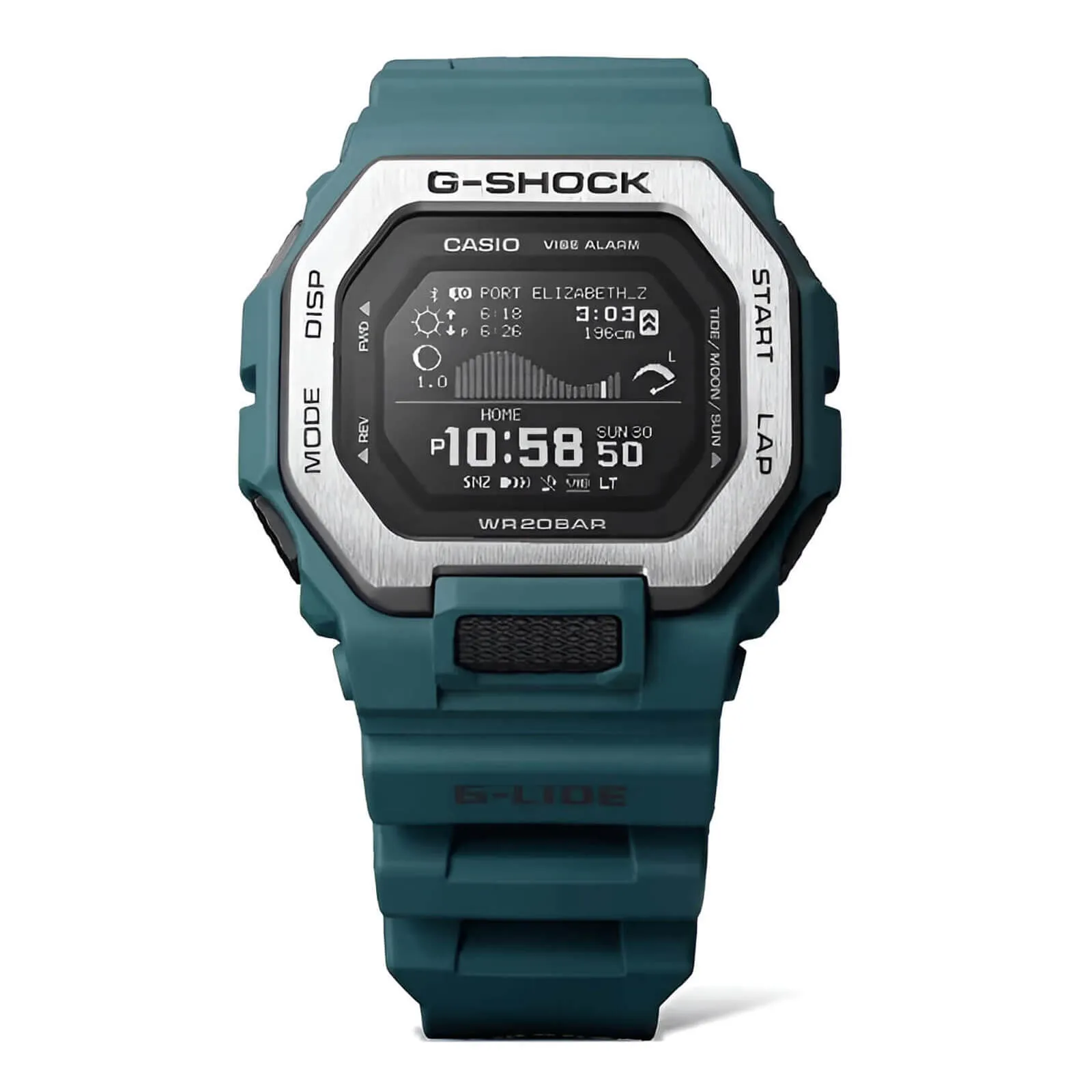 Casio Men's Watch G-Shock G-Lide World Time Blue Resin Strap Digital GBX100-2
