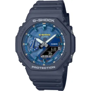 Casio Men's Watch G-Shock Navy Blue Resin Strap Analog-Digital GA-2100AS-2ACR