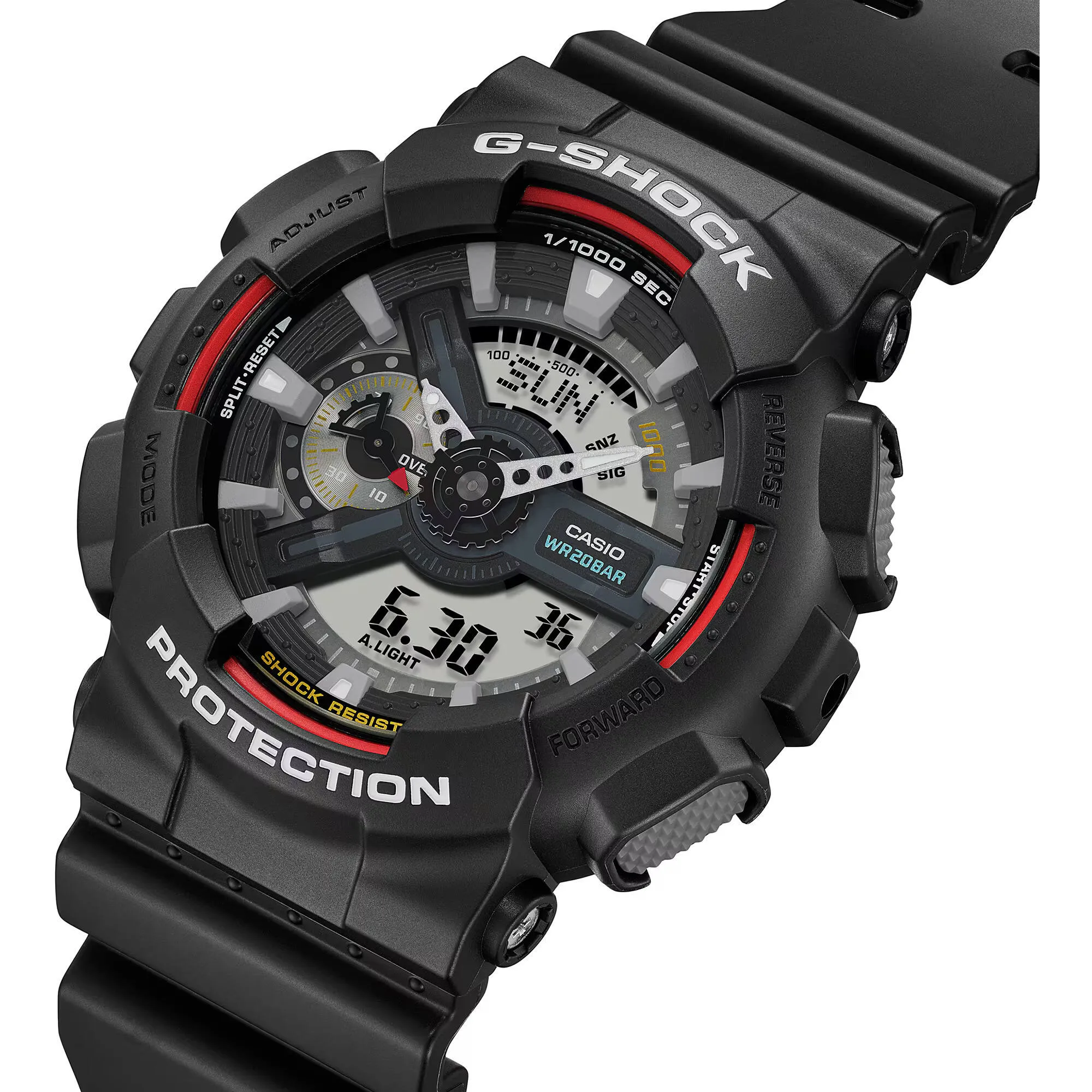 Casio Men's Watch - G-Shock World Time Black and Grey Ana-Digi Dial Strap | GA110RL-1A