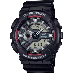 Casio Men's Watch - G-Shock World Time Black and Grey Ana-Digi Dial Strap | GA110RL-1A