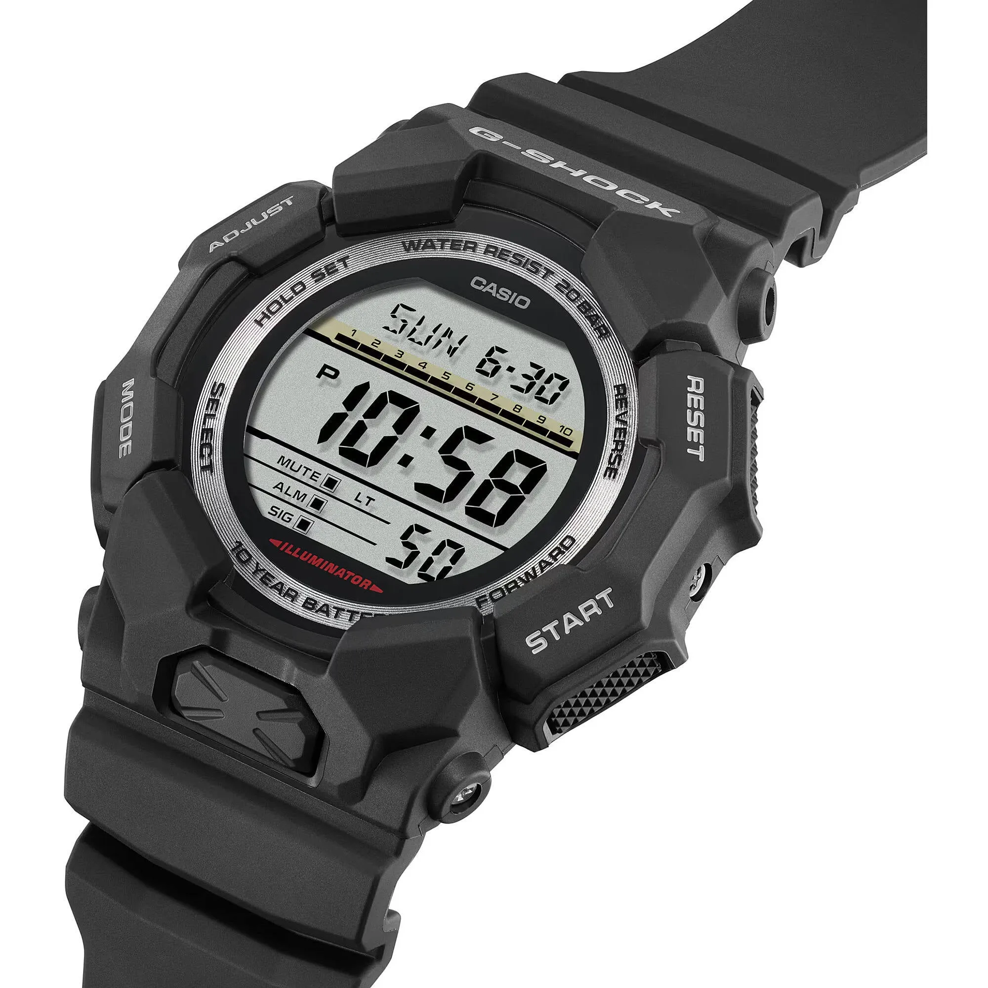 Casio Men's Watch G-Shock World Time Black Bio-Based Resin Strap Digital GD010-1