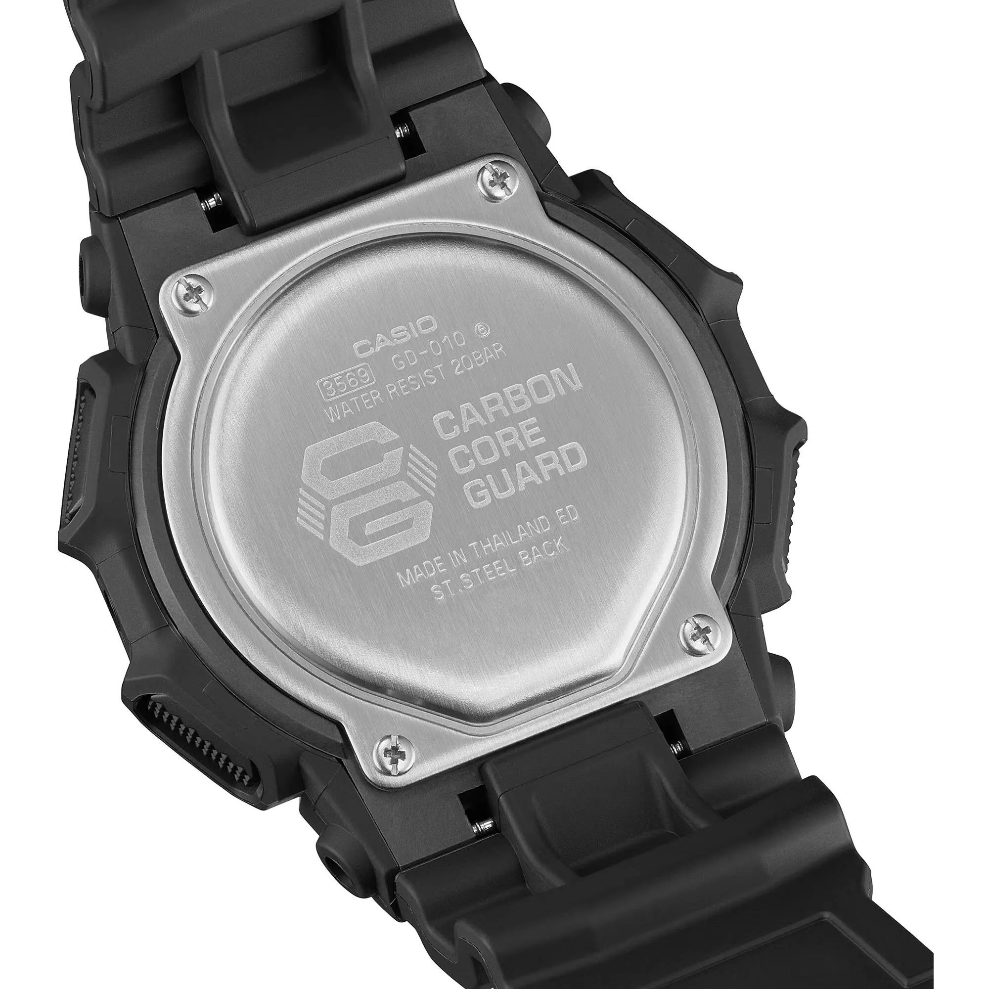 Casio Men's Watch G-Shock World Time Black Bio-Based Resin Strap Digital GD010-1