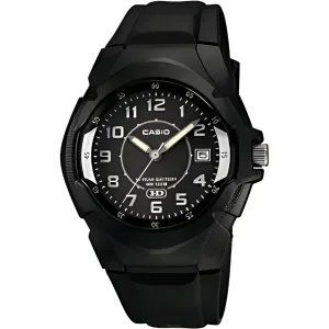 Casio Men's Watch - Quartz Oval Case Black Dial Resin Strap | MW-600-1BVCF