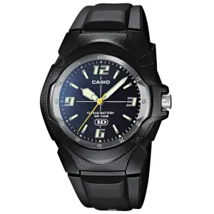 Casio Men's Watch - Quartz Oval Case Blue Dial Black Resin Strap | MW-600E-2A