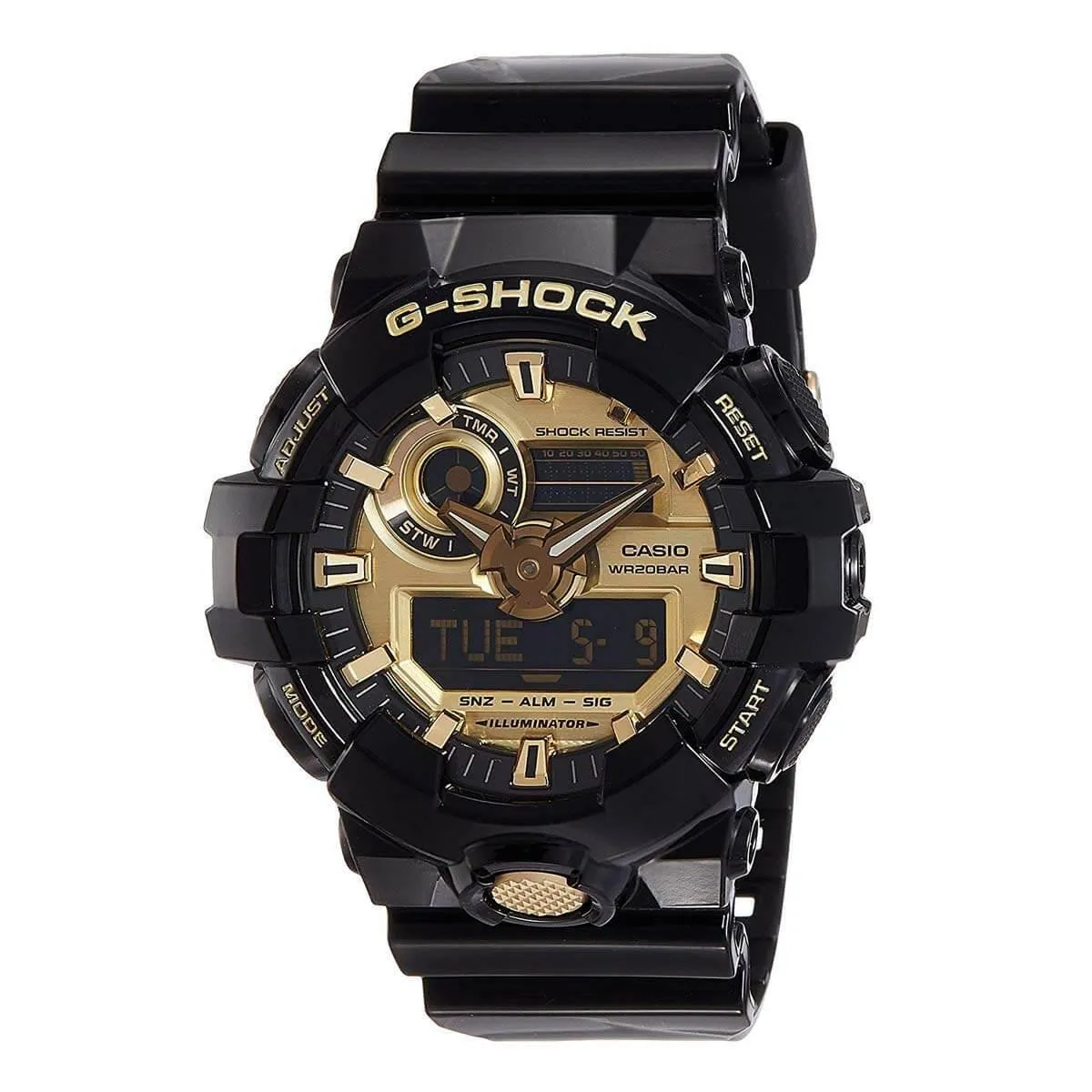 Casio Men's World Time Watch - G-Shock Black Resin Strap | GA710GB-1A
