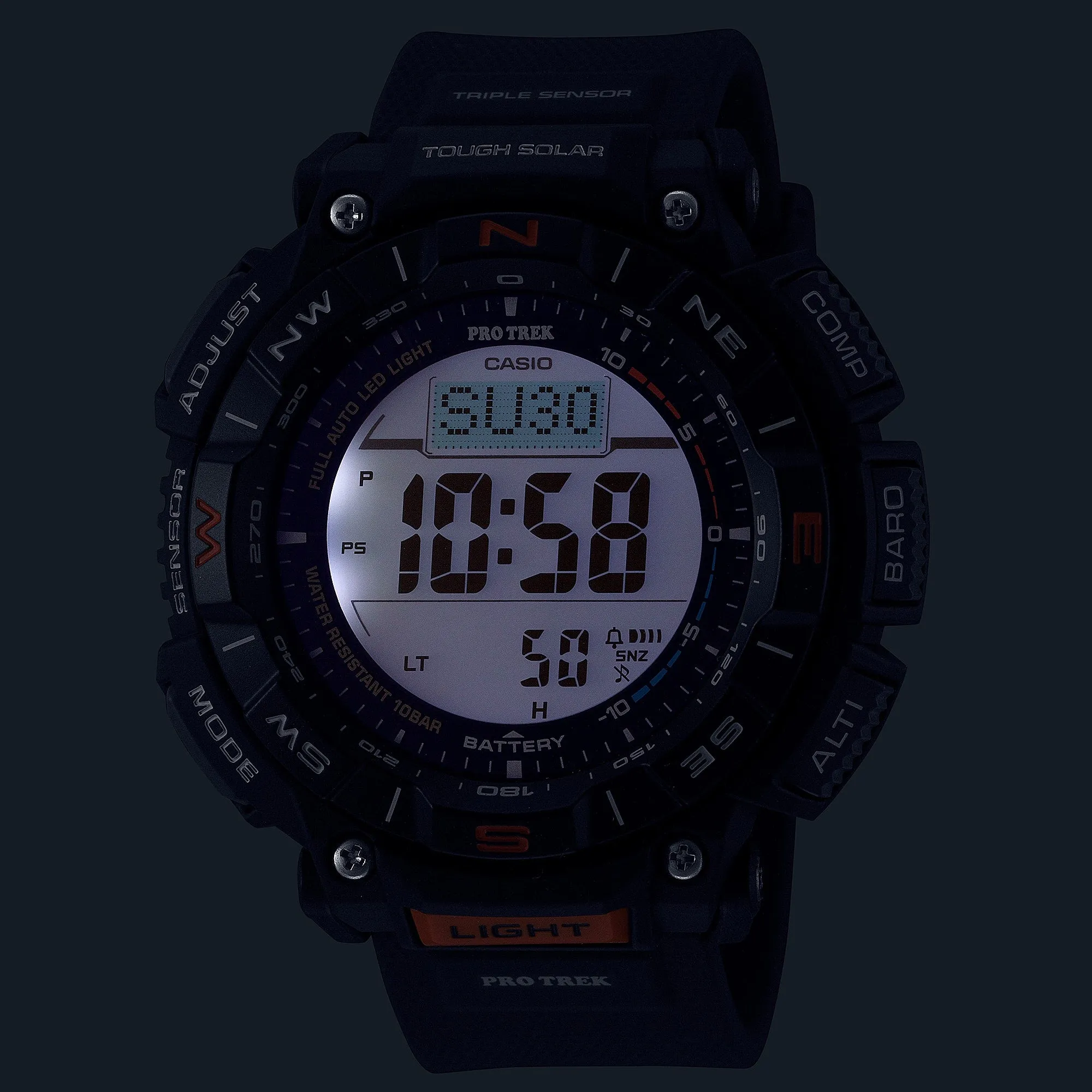 Casio Protrek Digital Solar Black Resin Band Watch PRG340-1D