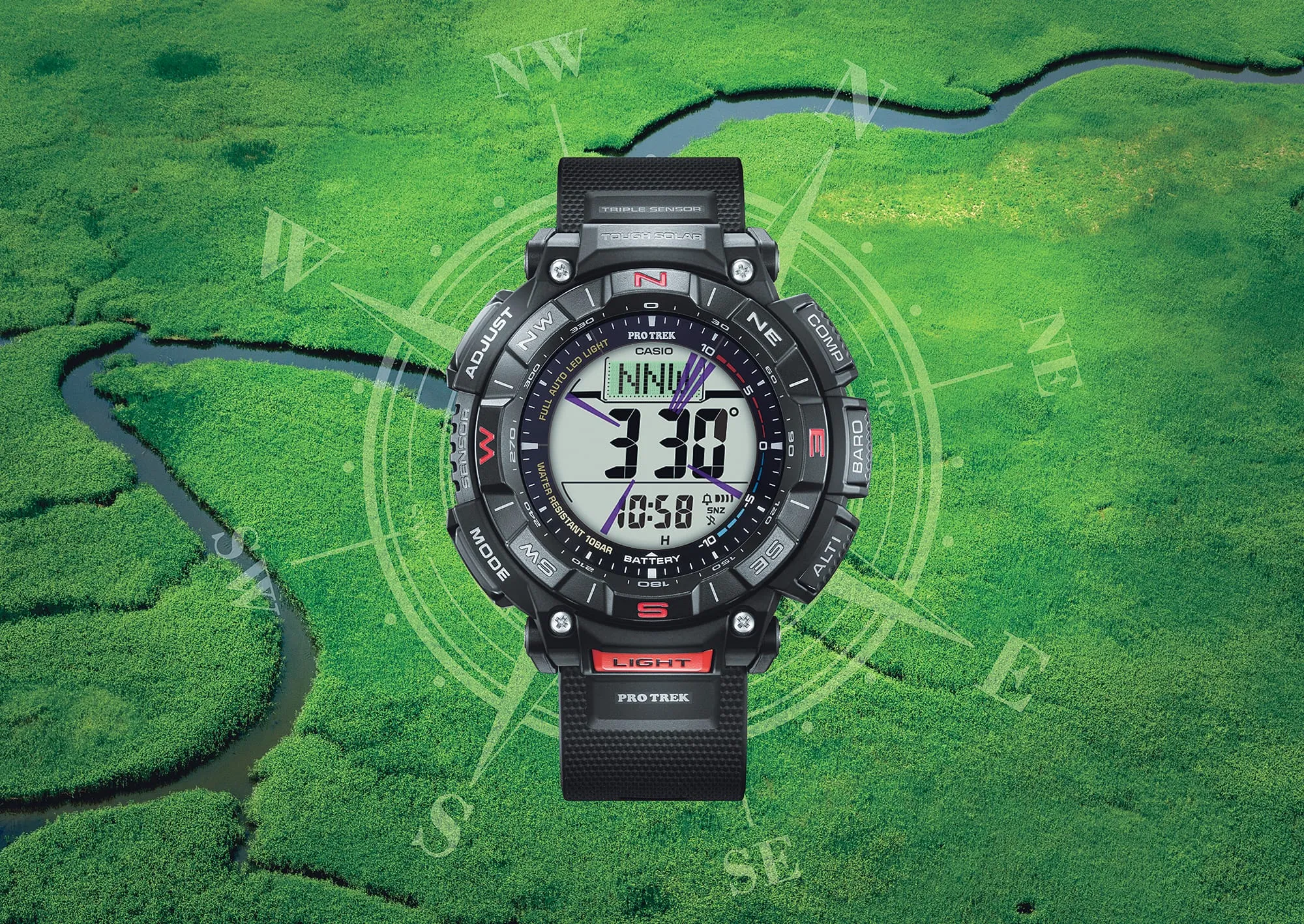 Casio Protrek Digital Solar Black Resin Band Watch PRG340-1D