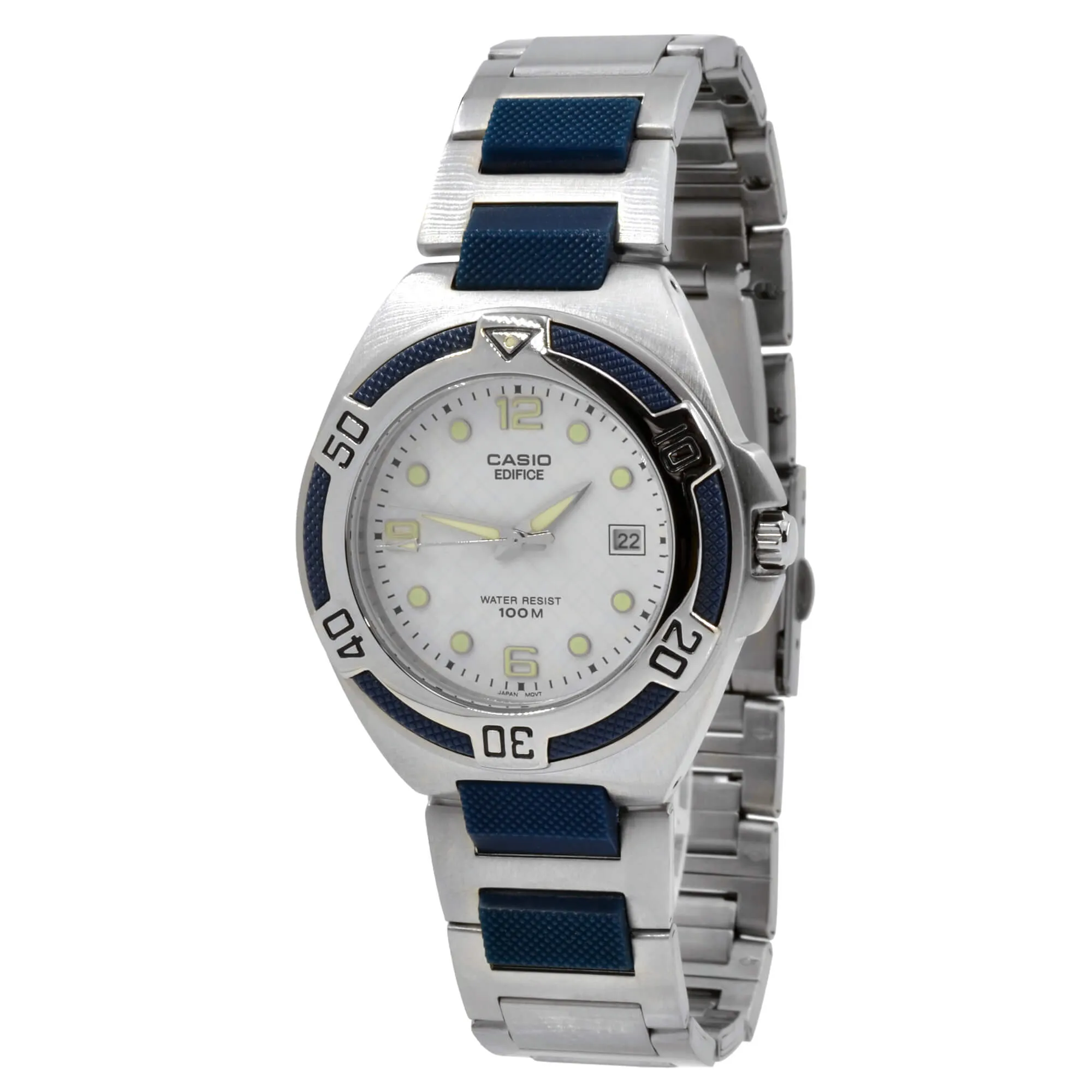 Casio Stainless steel Case Silver,blue Band Watch | EF-101D-7AVEF