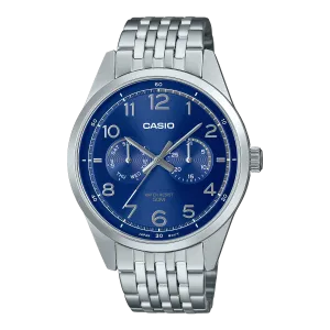 Casio Standard Analogue Blue Dial Stainless Steel Watch MTPE340D-2A