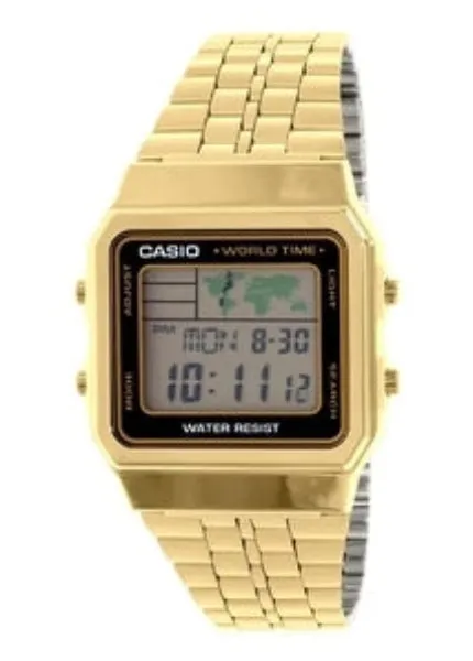 CASIO VINTAGE CLASSIC DIGITAL GOLD WORLD MAP  A500WGA-1D