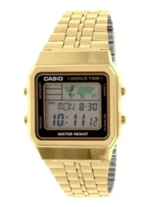 CASIO VINTAGE CLASSIC DIGITAL GOLD WORLD MAP  A500WGA-1D